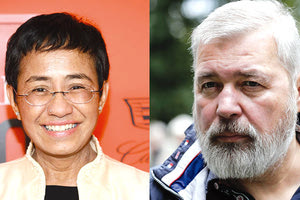 Δύο δημοσιογράφοι, η Μαρία Ρέσα από της Φιλιππίνες και ο Ντμίτρι Μουράτοφ από τη Ρωσία, τιμήθηκαν με το Νόμπελ Ειρήνης 202