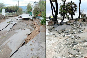 καταστροφικές πλημμύρες σε Εύβοια και Πήλιο