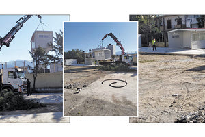 οι πρώτες προκάτ αίθουσες στο Γυμνάσιο Αρκαλοχωρίου