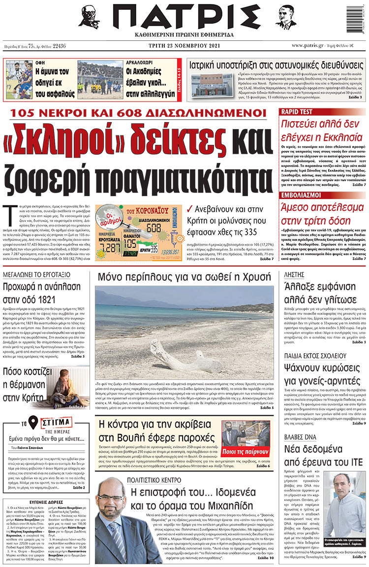πρωτοσέλιδο 23-11-2021