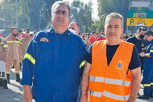 Ο κ. Αντωνακάκης με τον πρόεδρο της Ομοσπονδίας Υπαλλήλων Π.Σ. Δ. Σταθόπουλο