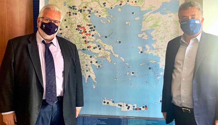Συνάντησης εργασίας του Περιφερειάρχη Κρήτης Σταύρου Αρναουτάκη και του Δημήτρη Παπαγιαννίδη.