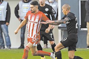 Ο Μεγιάδο σε στιγμιότυπο από το περσινό ματς με τον Ολυμπιακό