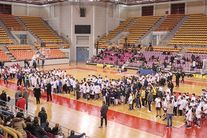 Στιγμιότυπο από τις απονομές του τουρνουά που διοργάνωσε ο Δήμος Ηρακλείου