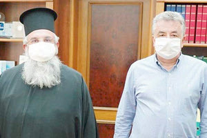 Ο νέος Αρχιεπίσκοπος με τον κ. Αρναουτάκη σε πρόσφατη συνάντησή τους