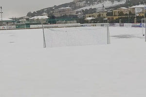 Το χιονισμένο γήπεδο των Αρχανών
