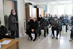 Στιγμιότυπο από την ημερίδα της ΕΠΣΗ και των προπονητών Ηρακλείου