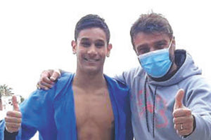 Ο Δαουράκης με τον προπονητή του