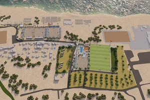 Η μακέτα των έργων που θα πραγματοποιηθούν στην πλαζ Καρτερού για τους Παράκτιους Αγώνες του 2023