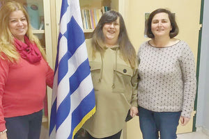 Οι κ.κ. Ειρήνη Τριανταφύλλου, Αγάπη Κοζορώνη και Μαρία Δασκαλάκη