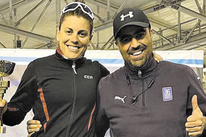 Η Μηλάκη με τον προπονητή της κ. Βαρβεράκη