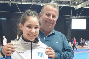 Η Χρυσουλάκη με τον προπονητή της