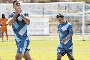 Ο Ποζατζίδης πανηγυρίζει το γκολ που πέτυχε