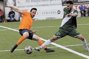 Φάση από τον τελικό με τους Κασαπάκη και Μεϊρέλες.