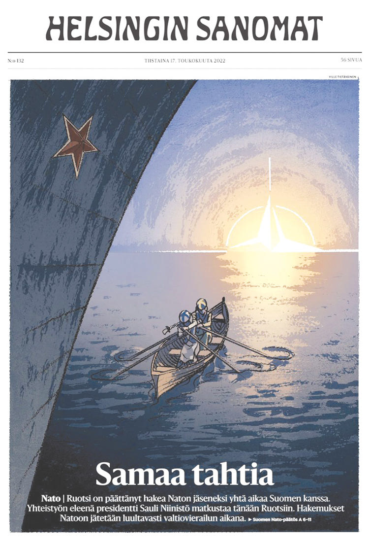 Τι θέλει άραγε να μας πει το εξώφυλλο του σημερινού τεύχους της  φινλανδικής εφημερίδας Helsingin Sanomat; 