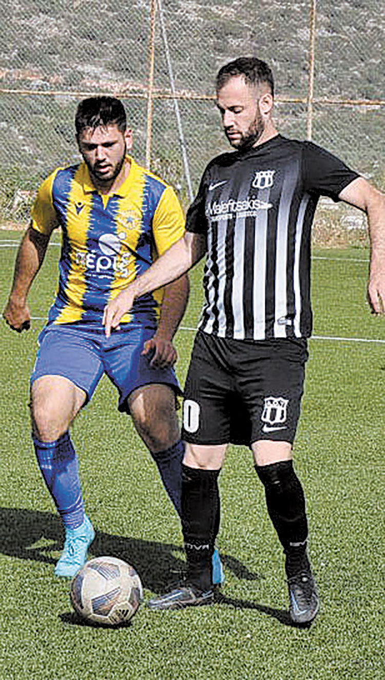   Στιγμιότυπο από τη χθεσινή μεγάλη νίκη του ΑΟΤ στο Μελιδόνι