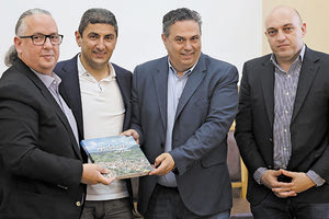 Από αριστερά οι κ.κ. Μιχαηλίδης, Αυγενάκης, Πιτσούλης και Βαρδαβάς στη χθεσινή συνέντευξη Τύπου