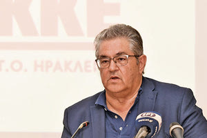 ο γενικός γραμματέας του ΚΚΕ  κ. Δημήτρης Κουτσούμπας από το Ηράκλειο