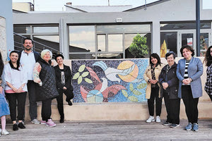 εντυπωσιακό νέο ψηφιδωτό  κοσμεί τον Χώρο Τέχνης και Πολιτισμού, στις Αρχάνες