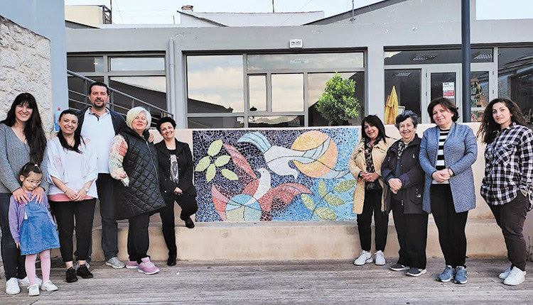 εντυπωσιακό νέο ψηφιδωτό  κοσμεί τον Χώρο Τέχνης και Πολιτισμού, στις Αρχάνες