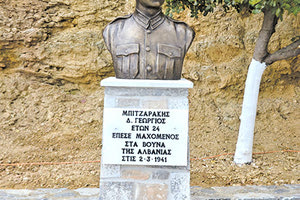 Αποκαλυπτήρια της προτομής του ήρωα Γεωργίου Μπιτζαράκη