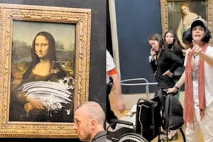 Aκτιβιστής πέταξε τούρτα στη Μόνα Λίζα