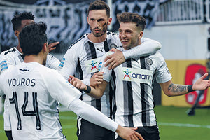 Πανηγυρίζει το πρώτο του γκολ ο Λάμπρου