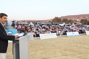 Ο υφυπουργός αθλητισμού κ. Αυγενάκης χθες στον Καρτερό για την Ολυμπιακή Μέρα