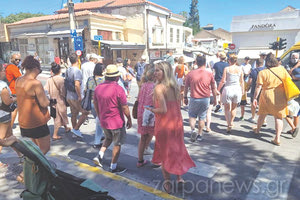 Εικόνες Δεκαπενταύγουστου στο κέντρο των Χανίων