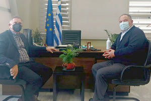 O Δήμαρχος κ. Μ.Φραγκάκης και ο πρόεδρος της ΠΕΔ κ. Γ.Κουράκης