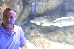 O προϊστάμενος του CretAquarium, ερευνητής του Ινστιτούτου Θαλάσσιας Βιολογίας, Βιοτεχνολογίας και Υδατοκαλλιεργειών του ΕΛΚΕΘΕ, Δρ. Ιωάννης Παπαδάκης