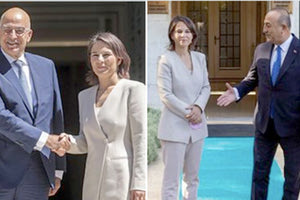 Θα μπορούσε να είναι χωρίς λόγια το ρεπορτάζ. Η επίσκεψη της Γερμανίδας ΥΠΕΞ στην Ελλάδα και την Τουρκία μέσα από δύο φωτογραφίες. 