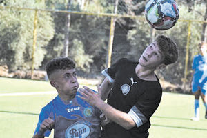 Φάση από το φιλικό της Κ17 του ΟΦΗ με τη Δαμάστα