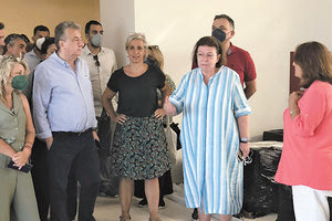 επίσκεψη της υπουργού  Πολιτισμού, Λίνας  Μενδώνη στο μουσείο Αγίου Νικολάου