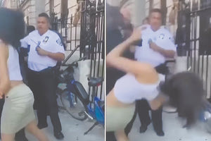 Σοκάρει βίντεο που κάνει τον γύρο του διαδικτύου και δείχνει έναν αστυνομικό να γρονθοκοπεί στο πρόσωπο μια γυναίκα, η οποία πέφτει σχεδόν αναίσθητη στο πεζοδρόμιο.