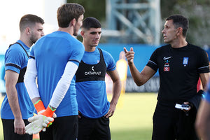 Ο Πογιέτ με τον Κουλιεράκη στη χθεσινή προπόνηση