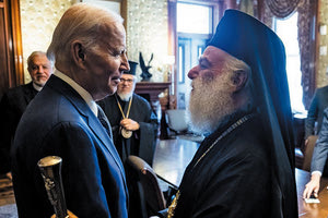 Ο Πατριάρχης Αλεξανδρείας και πάσης Αφρικής Θεόδωρος Β' μετά την πρόσφατη συνάντησή του με τον Πρόεδρο των ΗΠΑ Joe Biden