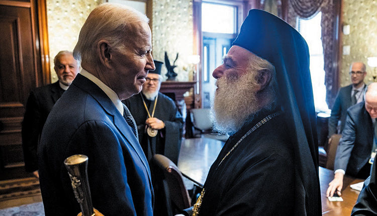 Ο Πατριάρχης Αλεξανδρείας και πάσης Αφρικής Θεόδωρος Β' μετά την πρόσφατη συνάντησή του με τον Πρόεδρο των ΗΠΑ Joe Biden
