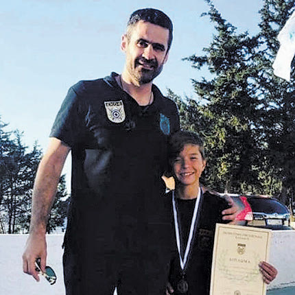   Ο Δρακάκης με τον προπονητή του