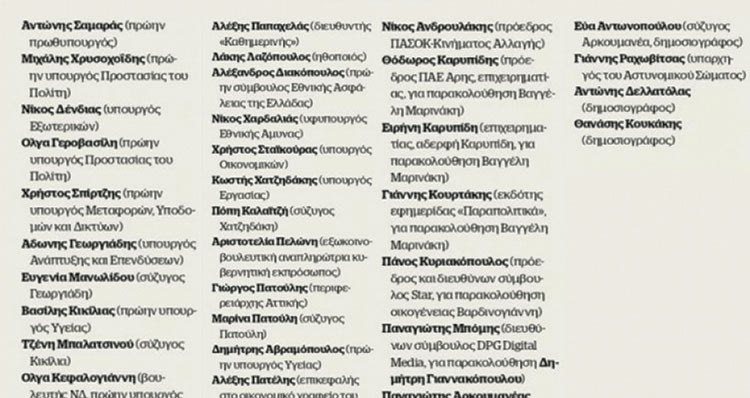 ΥΠΟΚΛΟΠΕΣ ΛΙΣΤΑ ΒΑΞΕΒΑΝΗ