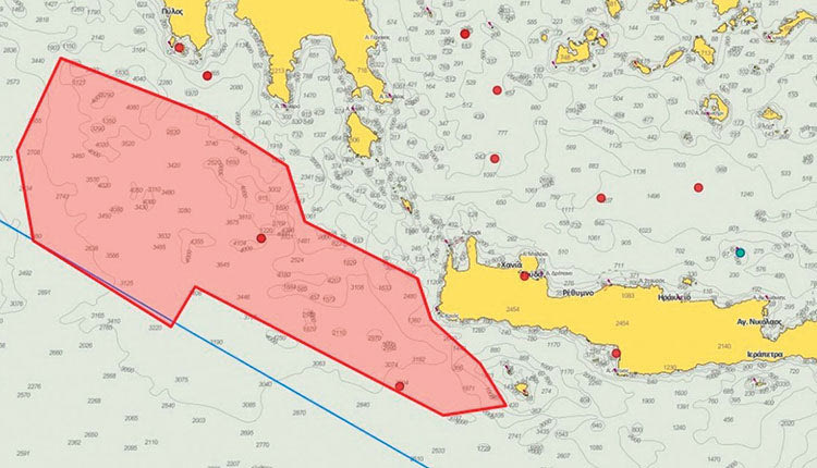 Τα σημεία του χάρτη όπου παρουσιάζονται οι δεσμευμένες περιοχές