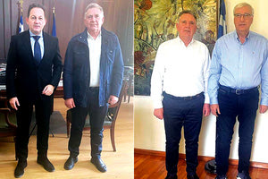 Ο δήμαρχος Μινώα Πεδιάδας Μ. Φραγκάκης με τον αν. υπουργό Εσωτερικών Στέλιο Πέτσα