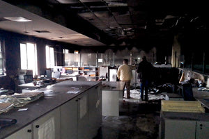 εμπρηστική ενέργεια που έγινε στη Δ.Ο.Υ. Ηρακλείου