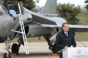 ο πρωθυπουργός Κυριάκος Μητσοτάκης επισκέφθηκε την Τανάγρα για την τελετή παραλαβής του πέμπτου μαχητικού αεροσκάφους F-16 Viper