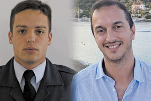 Αριστερά ο υποσμηναγός (Ι) Μάριος- Μιχαήλ Τουρούτσικας και δεξιά ο σμηναγός (Ι) Ευστάθιος Τσιτλακίδης