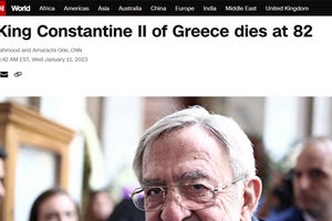 Ο θάνατος του τέως Βασιλιά Κωνσταντίνου έχει κάνει τον γύρο του κόσμου, με τα διεθνή ΜΜΕ