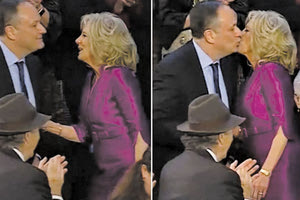 είδαν την «πρώτη κυρία» των ΗΠΑ, Τζιλ Μπάιντεν, να δίνει ένα φιλί στο στόμα στον σύζυγο της αντιπροέδρου της χώρας, Νταγκ Έμχοφ.