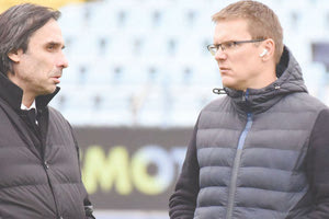 Ο Νταμπράουσκας με τον Πουρσανίδη χθες στη Λαμία