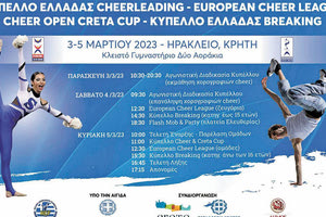 3-5 ΜΑΡΤΙΟΥ 2023: Στην Κρήτη το Κύπελλο Ελλάδος 2023 και η European Cheer League
