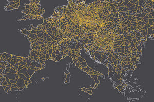 Κοιτάξτε τώρα το σιδηροδρομικό δίκτυο στην Ευρώπη και την Ελλάδα.